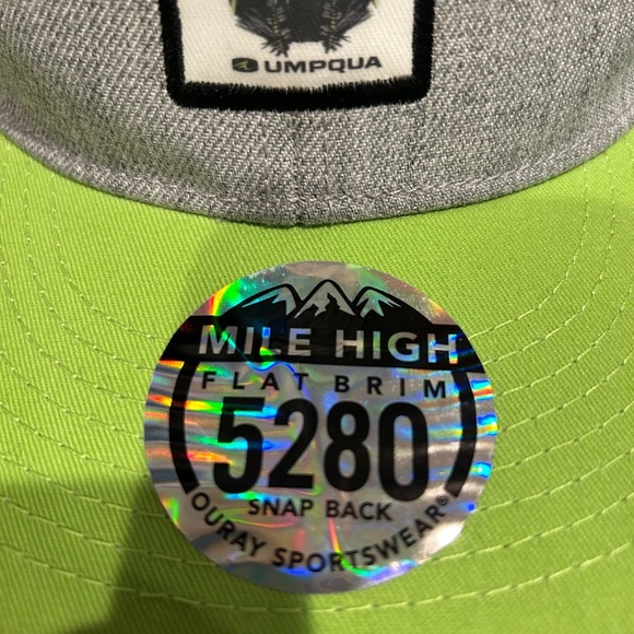 NWT Ouray Sportswear wool blend baseball cap. Adjustable. Umpqua. Grey & green - Picture 7 of 7